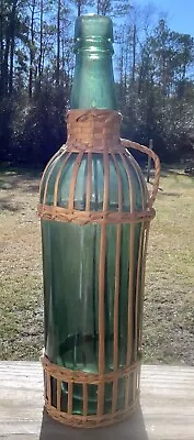 Beautiful Demijohn Wicker Wine Bottle Italian Antique • $30