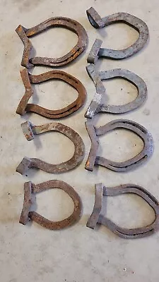 Used Steel Horseshoes Qty 8 Fish Style Unique Rusty No Nails  • $29.95