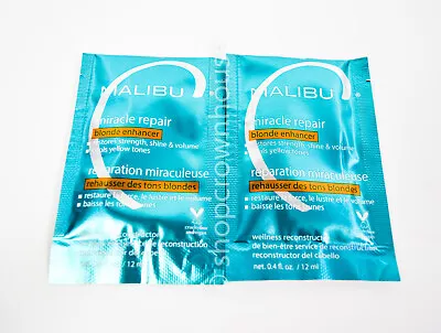 2 Malibu Miracle Repair BLONDE ENHANCER Wellness Reconstructor For Hair 0.4 Oz • $12.99