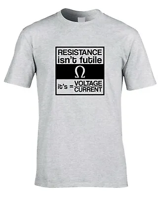 £10.99 • Buy Resistance Electrician Pun Men's T-Shirt Electric Funny Engineer Job Joke Gift