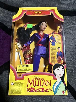 Vintage Disney Secret Hero Mulan Doll Mattel 1997 With Accessories 11  NEW • $30