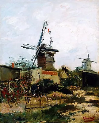 Windmills On Montmartre Painting By Vincent Van Gogh Reproduction • $42.99