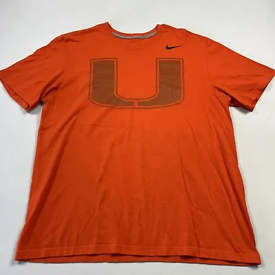 Nike Miami Hurricanes Men's T-Shirt Short Sleeve University NCAA Orange Sz 2XL • $13