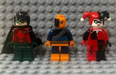 Lego DC Superheroes Minifigures Lot Deathstroke Robin Harley Quinn Used • $12.50