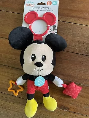 NEW Disney Baby Mickey Mouse On The Go Activity Toy Teether Crinkle Jingle Soft • $8.55