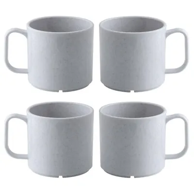 £16.35 • Buy Granite Effect Mug Set Pack Of 4 HQ PET Plastic Lightweight Coffee Tea Cup 30cl