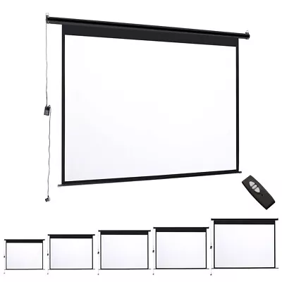 Electric Motorised / Manual Pull-Down Projector Screen 72-120in Home Cinema 4:3 • £38.99