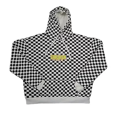 Childish TGF Hoodie Chequered Streetwear Pullover Hoody Black White Baggy L • £66.99