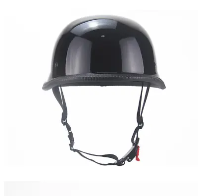 German Novelty Shiny Black Motorcycle Half Helmet Cruiser Biker SMLXLXXL  • $29.25