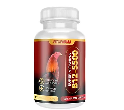 Vitamin B12-5500 With Iron 100 Tabs For Rooster | Vitamina Para Gallos Pollos • $15.95