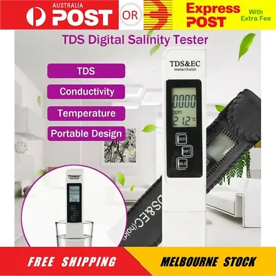 Salt Water Pool Fish Pond Test TDS Digital LCD Salinity Temp Tester Meter Pen • $11.95