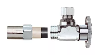 Plumb Pak PP32-1PCLF Chrome-Plated Brass Angle Valve 1/2 X 3/8 Compression In. • $19.83