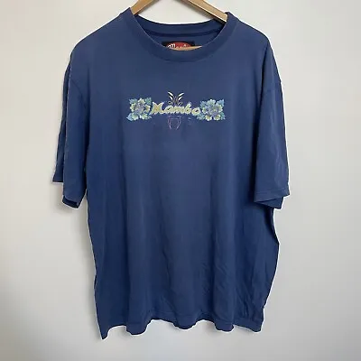 Vintage Mambo Shirt Mens XL Hoon Couture Blue Short Sleeve Cotton Graphic 90s • $88.07