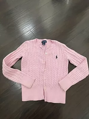 Ralph Lauren Polo Pink Girls Button Up Cardigan 7 • $4.99