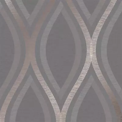 Grandeco Strata Geometric Curve Wallpaper Geo Metallic Textured Pattern A44502 • £15