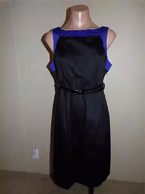 Motherhood Maternity Shift Dress Size Medium Black Purple Belted Sleeveless NWT • $17.99