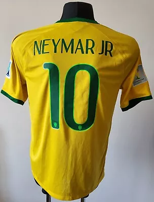 Brazil 2014 - 2016 Home Football Nike Shirt #10 Neymar Size Large • $95