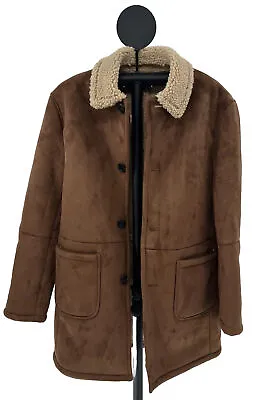 Lauren Ralph Lauren Men's Classic-Fit Faux-Shearling Overcoat Dark Camel 36R • $159