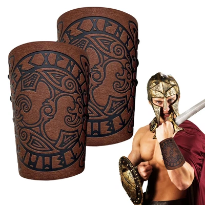 £10.26 • Buy Viking Bracers Medieval Leather Bracers Arm Armor Gauntlet Wristband Arm Guards
