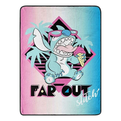 $34.99 • Buy Lilo & Stitch,  Far Out Stitch  Micro Raschel Throw Blanket