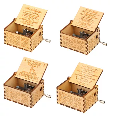 You Are My Sunshine Musical Boxes Antique Engraved Wooden Hand Crank Music Box • £4.67