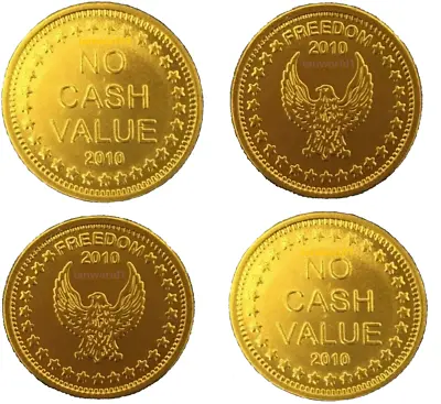 New Genuine L1 Eagle Freedom Brass Tokens Embossed 2010  For Sunbed Meters Etc • £6.99