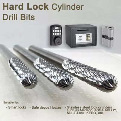 Locksmith Tools Carbide Lock Cylinder Drill Bits For Medeco Mul-T-Lock Abus KESO • $36