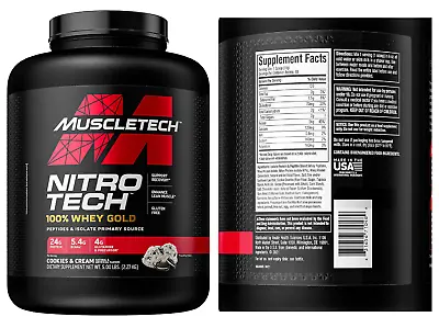 Muscletech Nitro Tech 100% Whey Gold Cookies And Cream 5.0 Lbs (Pack Of 1) • $69.95