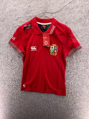 Canterbury Polo Shirt Womens UK 8 Red Lions NZ 2017 Rugby Cotton Blend EU36 NWT • £10.99