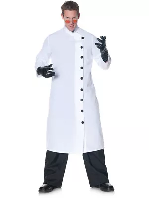 Men's White Mad Scientist Button Front Lab Coat Costume 2X-Large 48-50 • $29.14