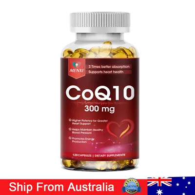 CoQ 10 Coenzyme Q10 Vegan Softgel 300mg Cardiovascular Heart Health 120 Capsules • $20.79