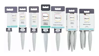 HARRIS ESSENTIALS DECORATING QUALITY PAINT BRUSHES - 1.5 1 2 3 Pack Of 3 & 5 • £4.89