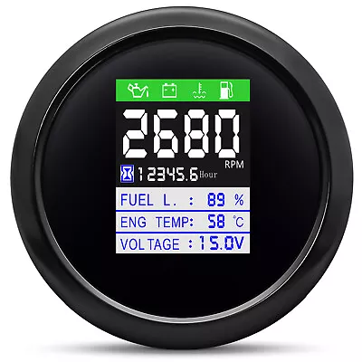  85mm Marine Boat CANbus Multi-function Water Temp Oil Pressure Fuel Level Gauge • $62