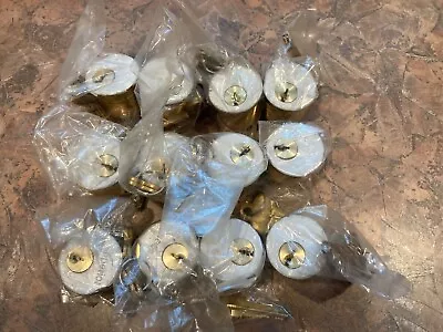 (12) 1 1/8  Superior Solid Brass Mortise Lock Cylinder With Keys. New. US3  • $64.99