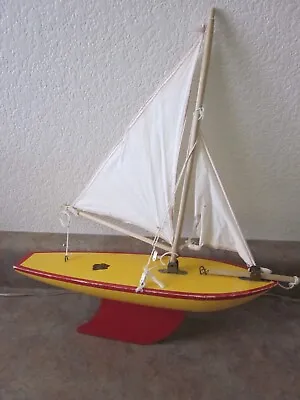 Old Vtg 1950's BIRKENHEAD Star Yacht Pond Sailboat Boat Wood Made In England • $59.95