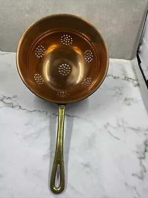 Vintage Mini Brass Colander Strainer With Brass Handle 11  • $24.99