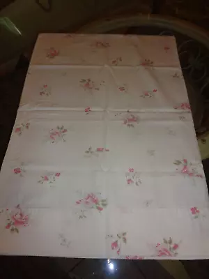 1 Vtg Cottage Chic Pink Roses Floral Standard/Queen Pillowcase 100% Cotton • $5.95