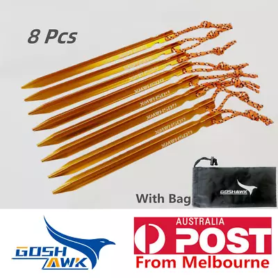 $9.79 • Buy Goshawk 8 Pcs 18cm Aluminum Alloy Outdoor Camping Trip Tent Peg Ground Nail