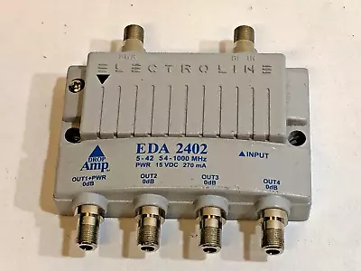 Electroline EDA 2402 4-Port Drop And RF/CATV Distribution Amplifier Unit • $19.99