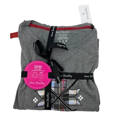 $33.95 • Buy Vera Bradley Pajama Set Womens M Medium Perfectly Plaid Top Bottom Shirt Pants