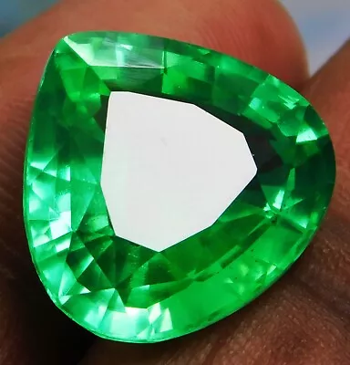 Natural 25.30 Ct Ceylon Green Montana Sapphire Pear Cut Certified Loose Gemstone • $165.19