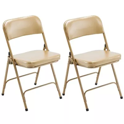 2 Pack Metal Folding Chairs With Padded Seat And Back For Home And Office Indo • $76.13