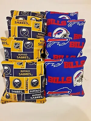8 Cornhole Bag Set Corn Hole Buffalo Sabres And Bills • $32.95
