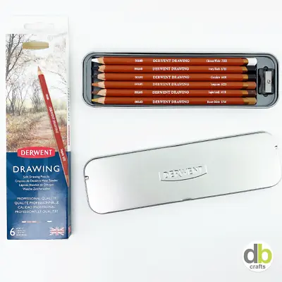 £10.99 • Buy Derwent Professional Soft Drawing Pencils 6pc And Metal Tin Set And Sharpener