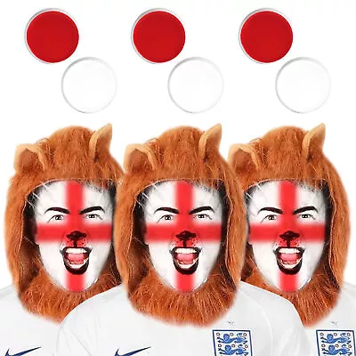 3 Lions Fancy Dress Mens England Football Supporter Outfit Costume Mane • £19.99