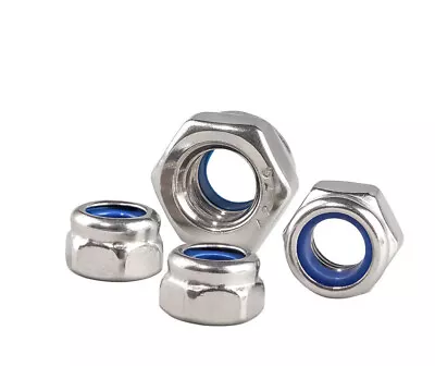 304/201/316 Stainless Steel M2 - M30 Nylon Insert Lock Nuts Hex Nylock Nut  • $4.03