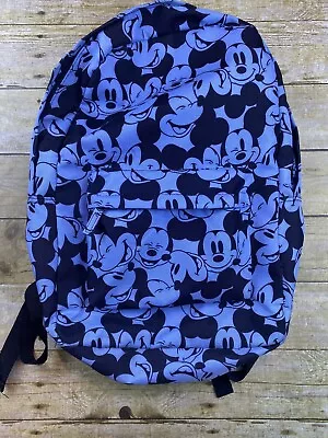 Mickey Mouse Icon Adult Back Pack Official Disney Parks Blue Black Very Clean • $18