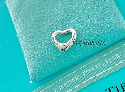 Tiffany & Co. Elsa Peretti Open Heart Mini Charm Pendant 11mm Ag925 Silver • $99.99