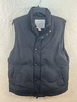 St Johns Bay Classic Vest Mens Medium Puffer Vest With Pockets Black RN# 93677 • $8.99