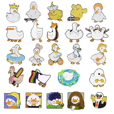 Cute Cartoon Duck Chicken Brooch Animal Hard Enamel Lapel Pin Funny Badge Gift • $3.85